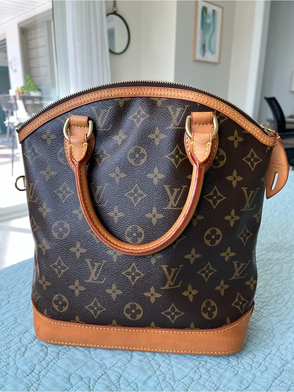 Louis Vuitton Lock It Vertical Monogram Handbag and LV amfar envelope